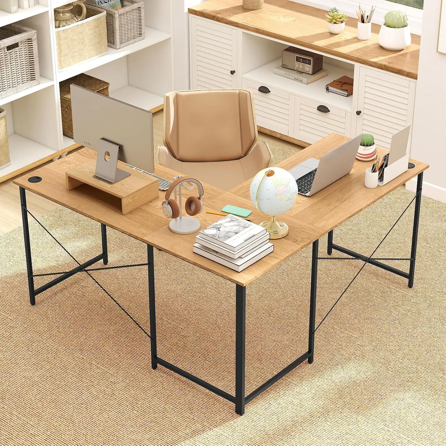 Модульный письменный стол Costway CB10791NA (Natural) - 4