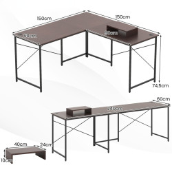 Модульный письменный стол Costway CB10791ZS (Brown) Thumb