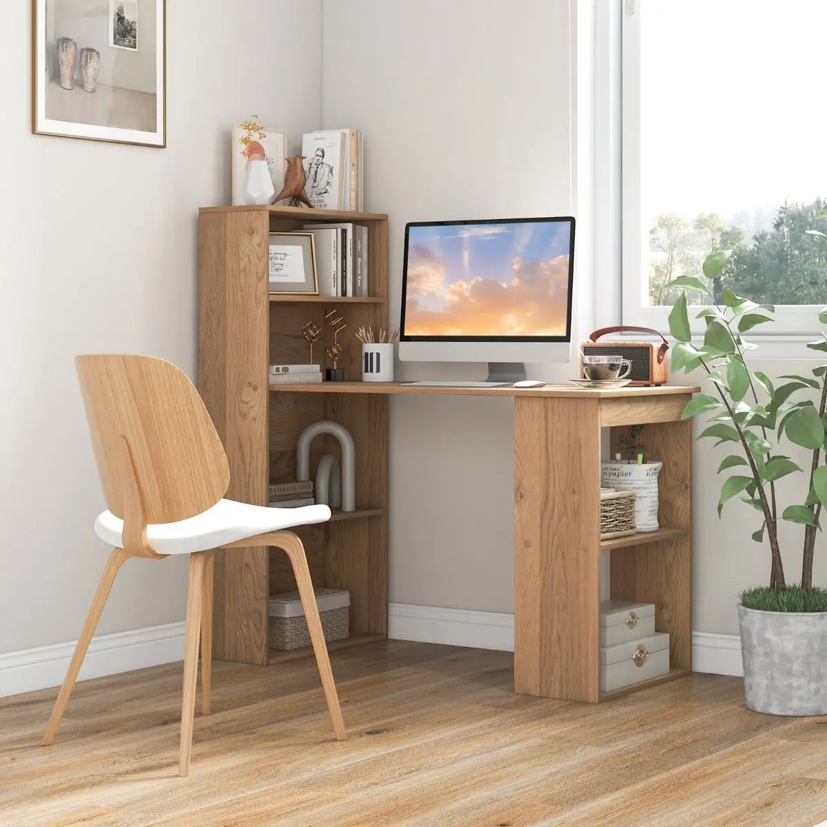Письменный стол Costway CB10301NA (Natural) - 4