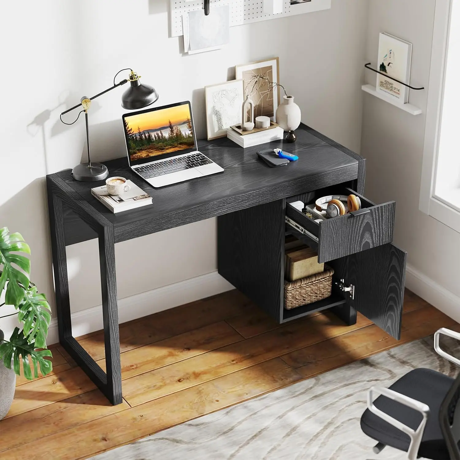 Masa de birou Costway CB10449DK (Black) - 5