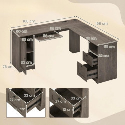 Masa de birou Costway CB10714DE-GR+ (Grey) Thumb
