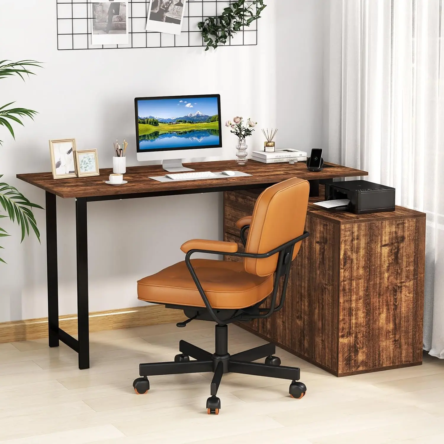 Письменный стол Costway CB10721DE-CF+ (Brown) - 4