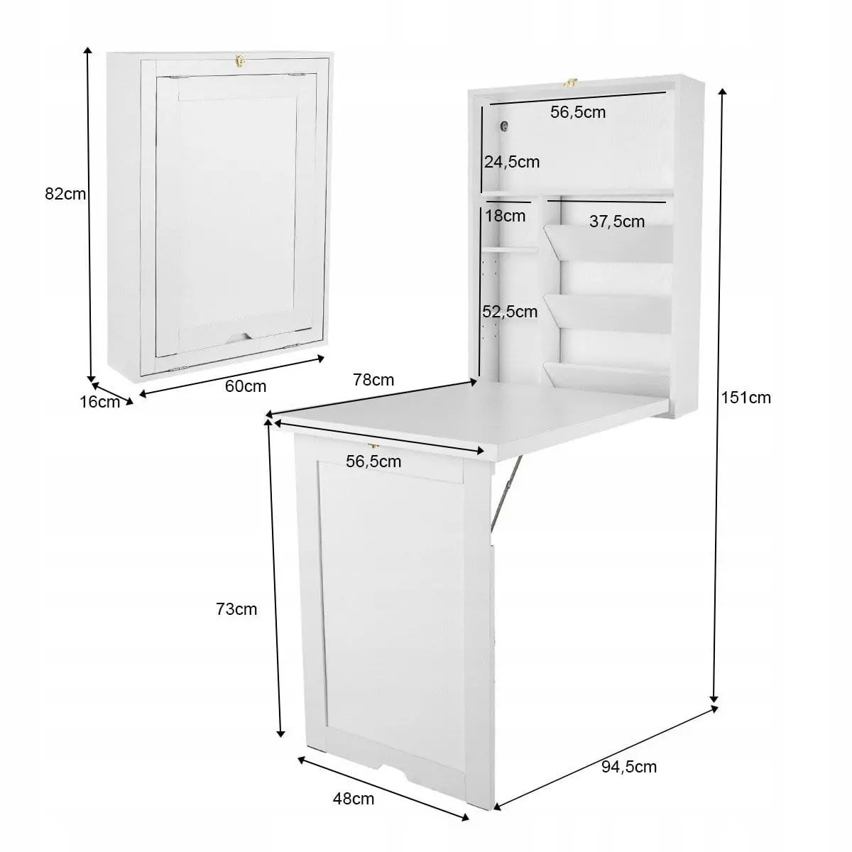 Masa de birou Costway CB10801WH (White) - 6