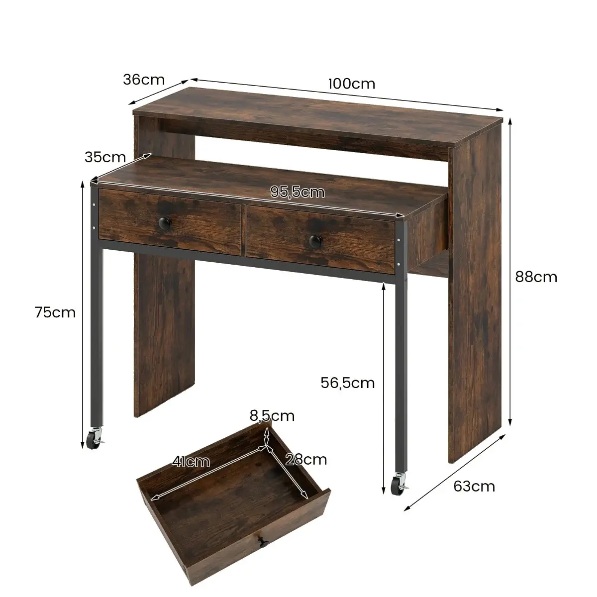 Письменный стол Costway CB10920CF (Brown) - 4