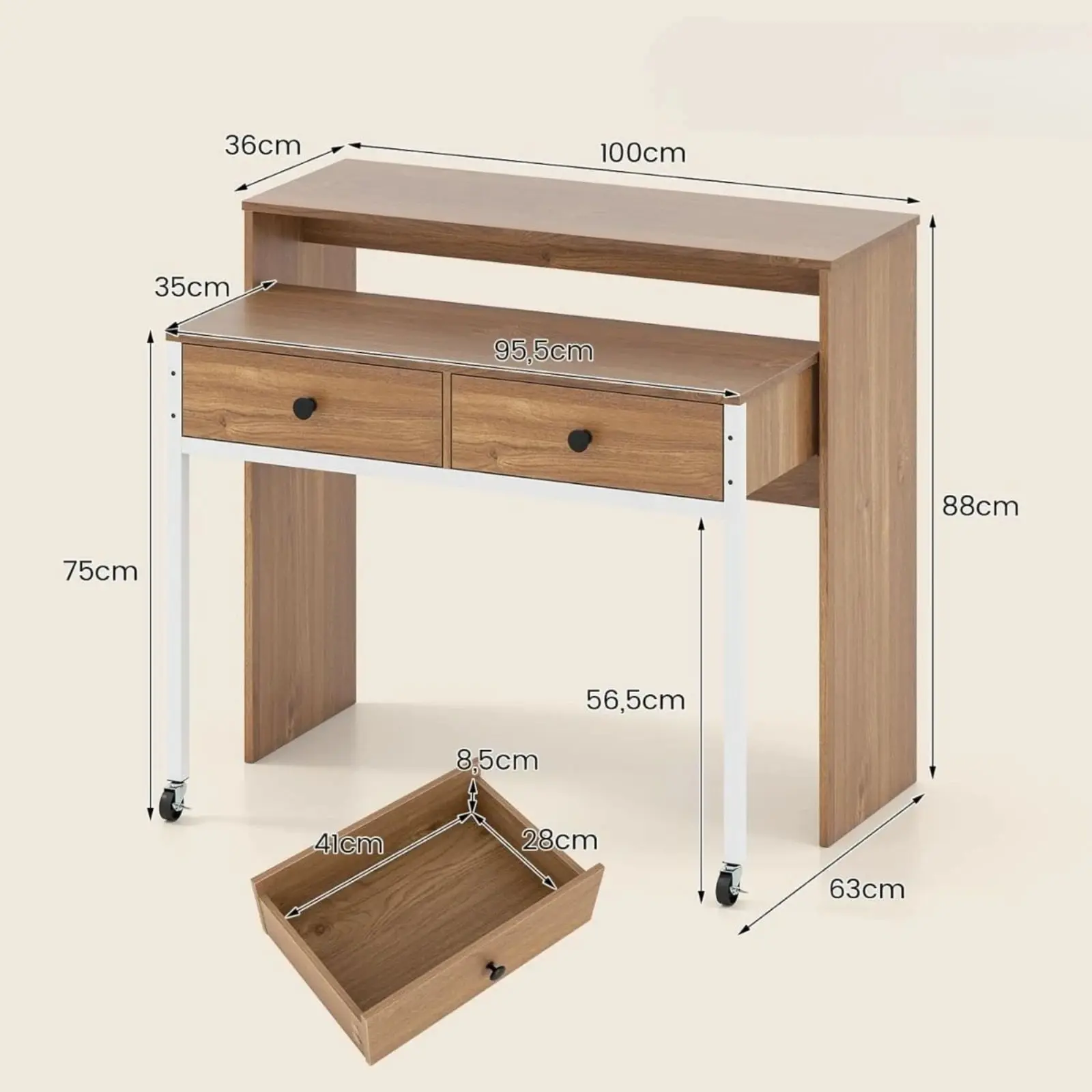 Письменный стол Costway CB10920NA (Natural) - 3