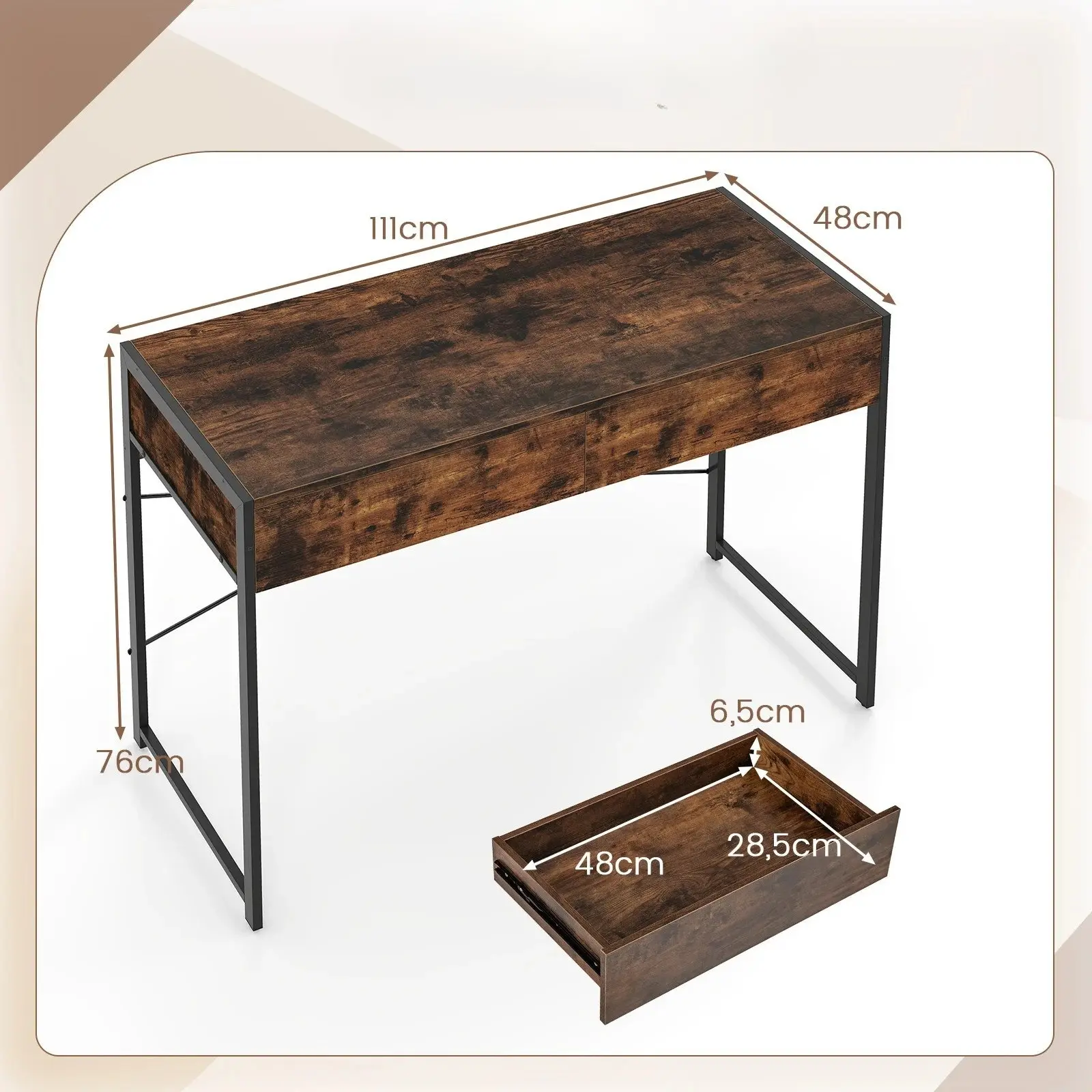 Письменный стол Costway CB10932CF (Brown) - 4