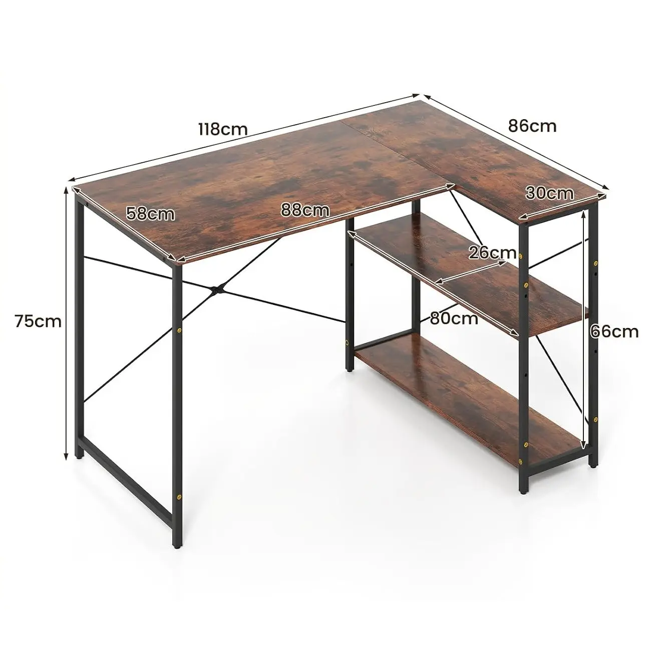 Письменный стол Costway CB10989CF (Brown) - 4