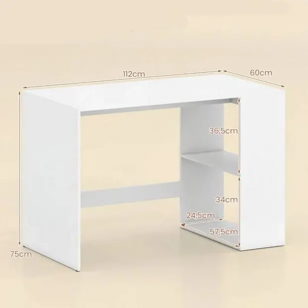 Masa de birou Costway CB11042WH (White) - 5