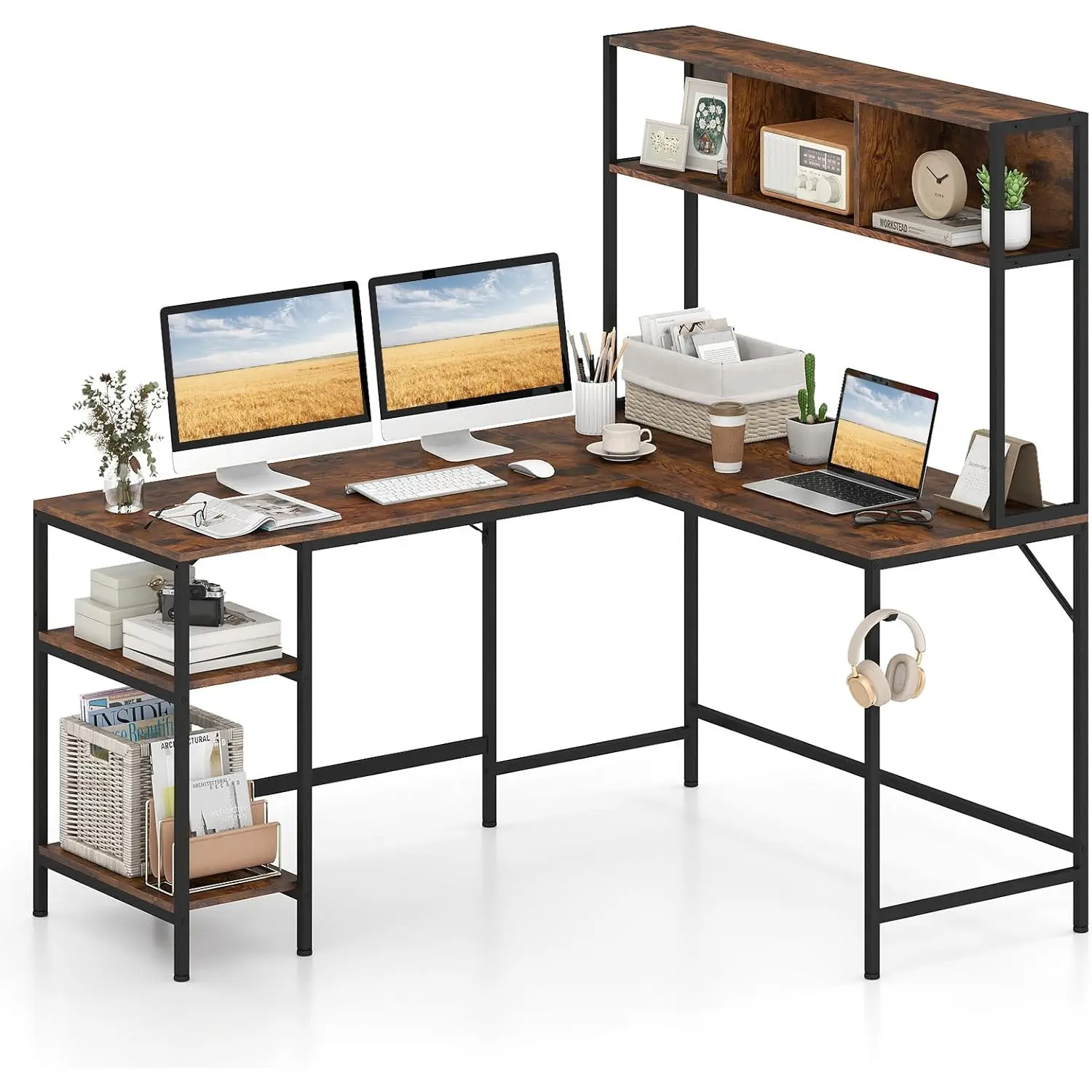 Masa de birou Costway JV12985CF (Brown) - 3