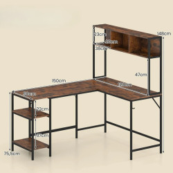 Masa de birou Costway JV12985CF (Brown) Thumb
