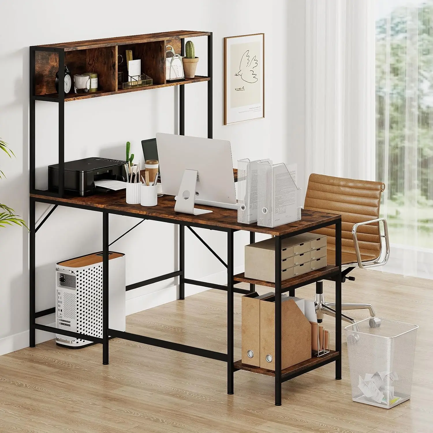 Masa de birou Costway JV12985CF (Brown) - 6