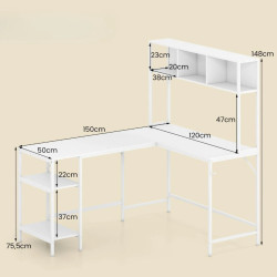 Письменный стол Costway JV12985WH (White) Thumb