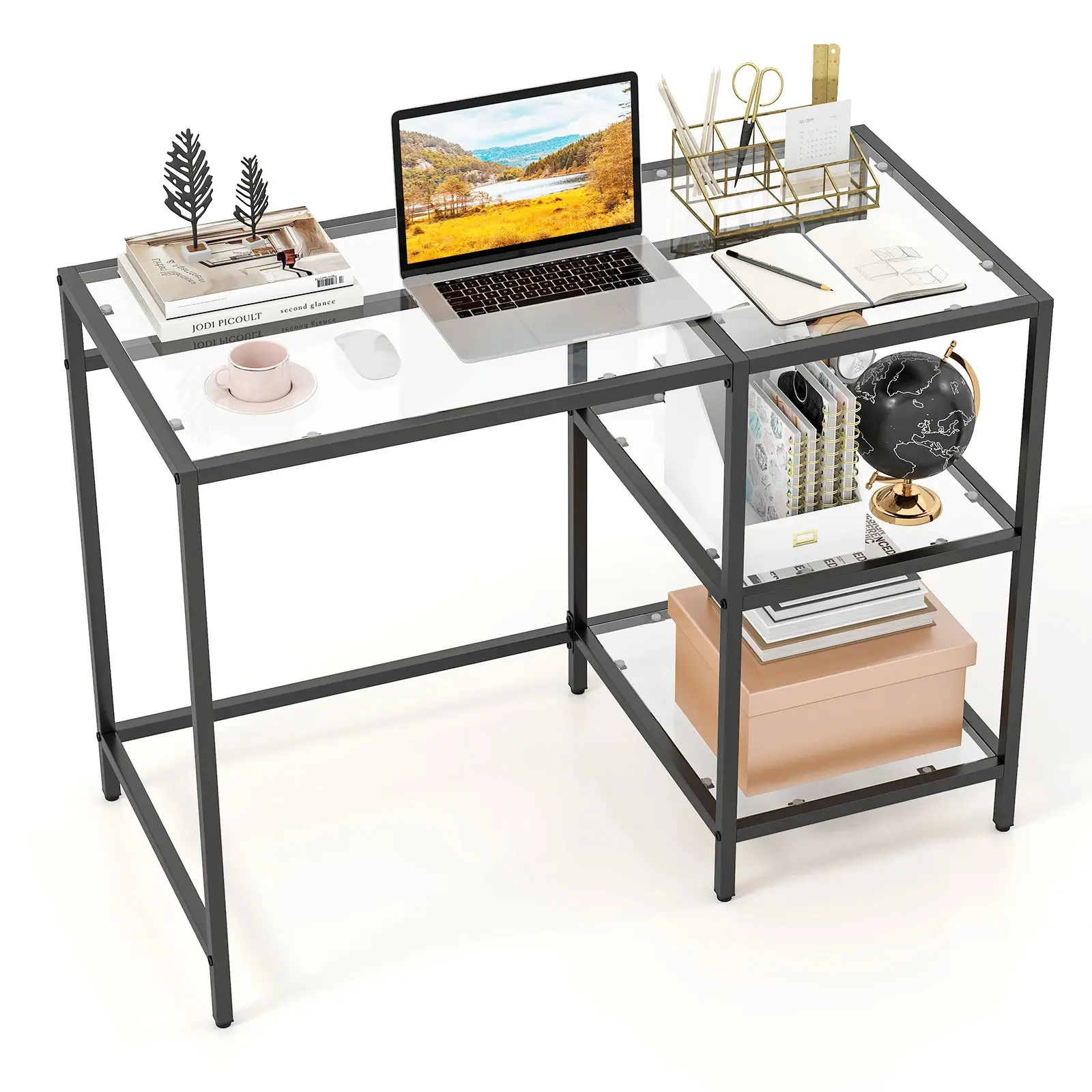 Masa de birou Costway JV13603DK (Black) - 2