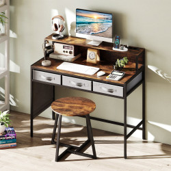 Письменный стол с табуретом Costway HU11211DE-CF (Brown)
