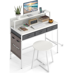 Письменный стол с табуретом Costway HU11211DE-WH (White) Thumb
