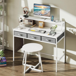 Письменный стол с табуретом Costway HU11211DE-WH (White)