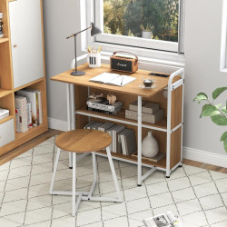 Письменный стол с табуретом Costway HW73003DE-NA (Natural)
