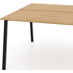 Masa de birou DP Akita Twin 138x140 (Oak/Black) Thumb