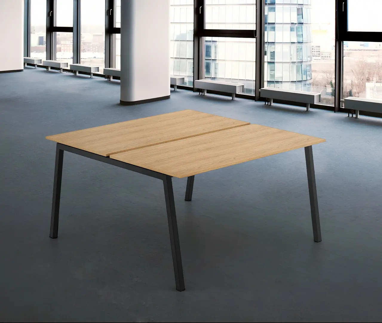 Masa de birou DP Akita Twin 138x140 (Oak/Black)