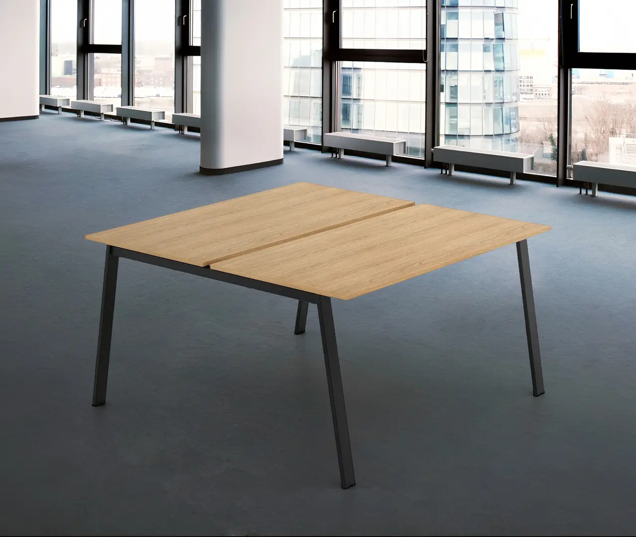 Masa de birou DP Arki Twin 138x140 (Oak/Black)