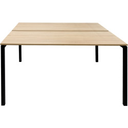 Masa de birou DP Kube Twin 138x140 (Oak/Black) Thumb