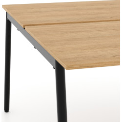 Письменный стол DP Saga Twin 138x140 (Oak/Black) Thumb