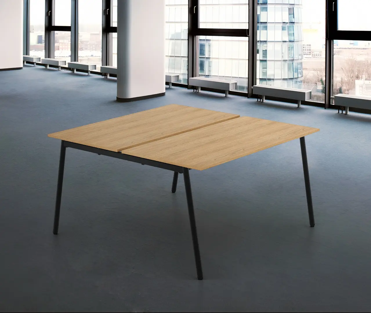 Письменный стол DP Saga Twin 138x140 (Oak/Black)