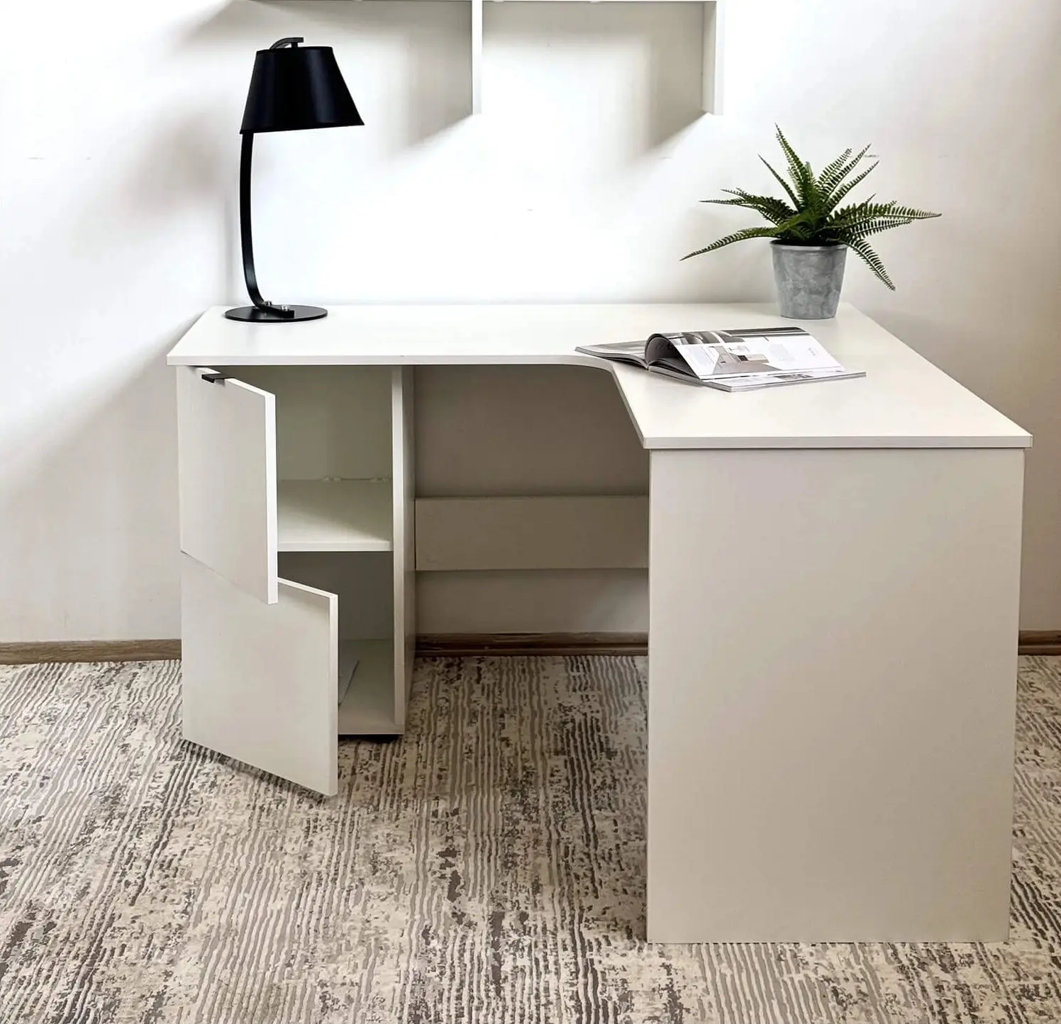 Masa de birou Fabrik Home Mateo 130x130x75 (Ash White)