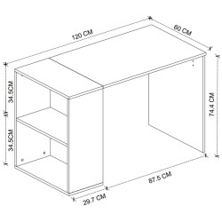 Письменный стол Bofigo Smyrna 120 (Anthracite/White) Thumb