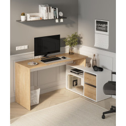 Masa de birou Bofigo Functional (Sapphire Oak/White)