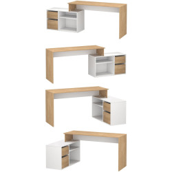 Masa de birou Bofigo Functional (Sapphire Oak/White) Thumb