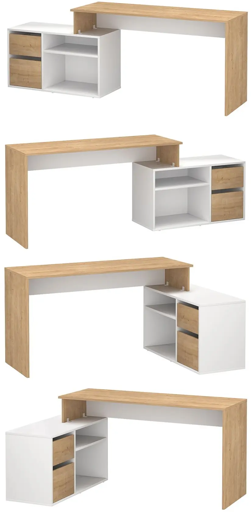 Masa de birou Bofigo Functional (Sapphire Oak/White) - 5