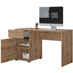 Masa de birou Helvetia Cross 24N6MY07 (Wotan Oak/Black) Thumb