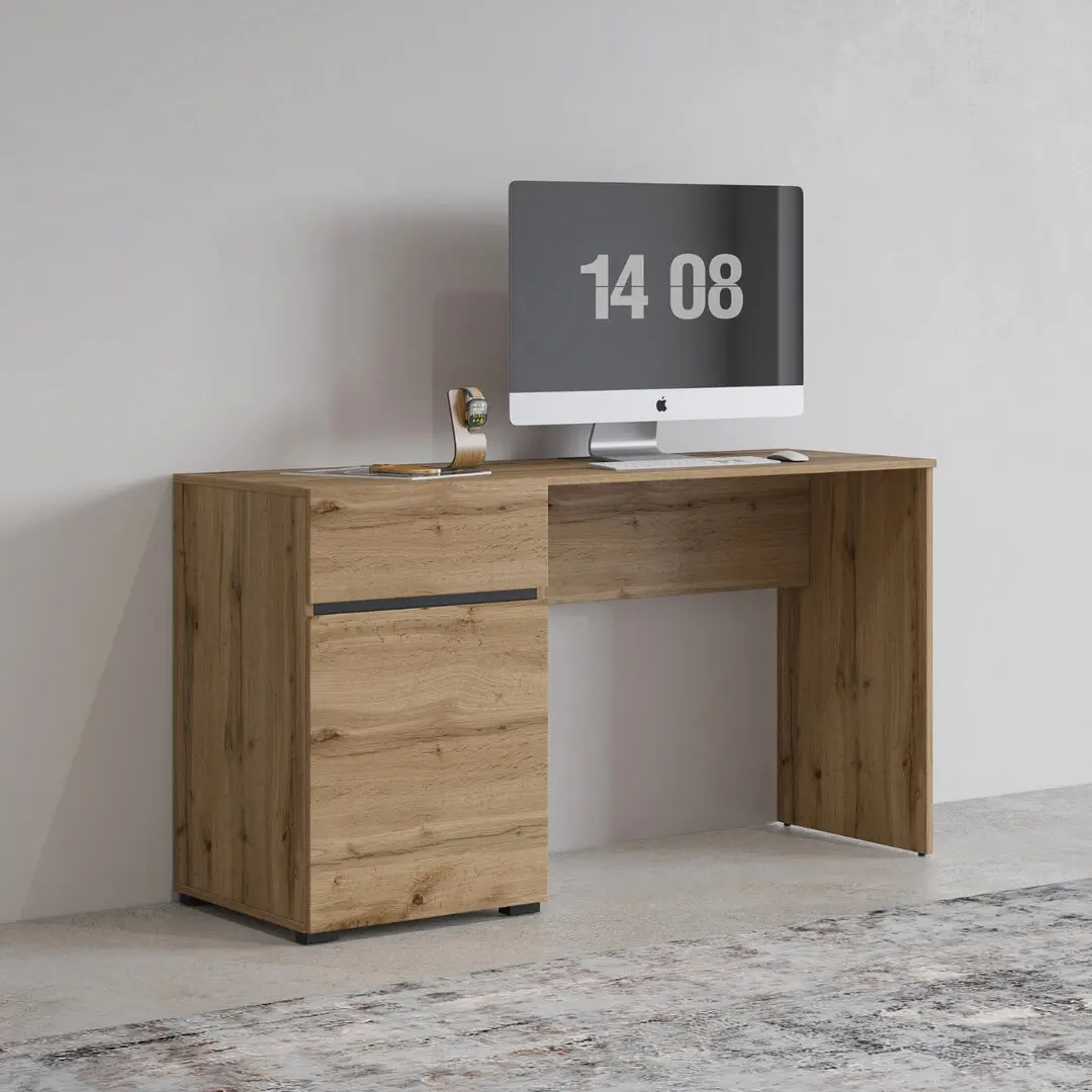 Masa de birou Helvetia Cross 24N6MY07 (Wotan Oak/Black)