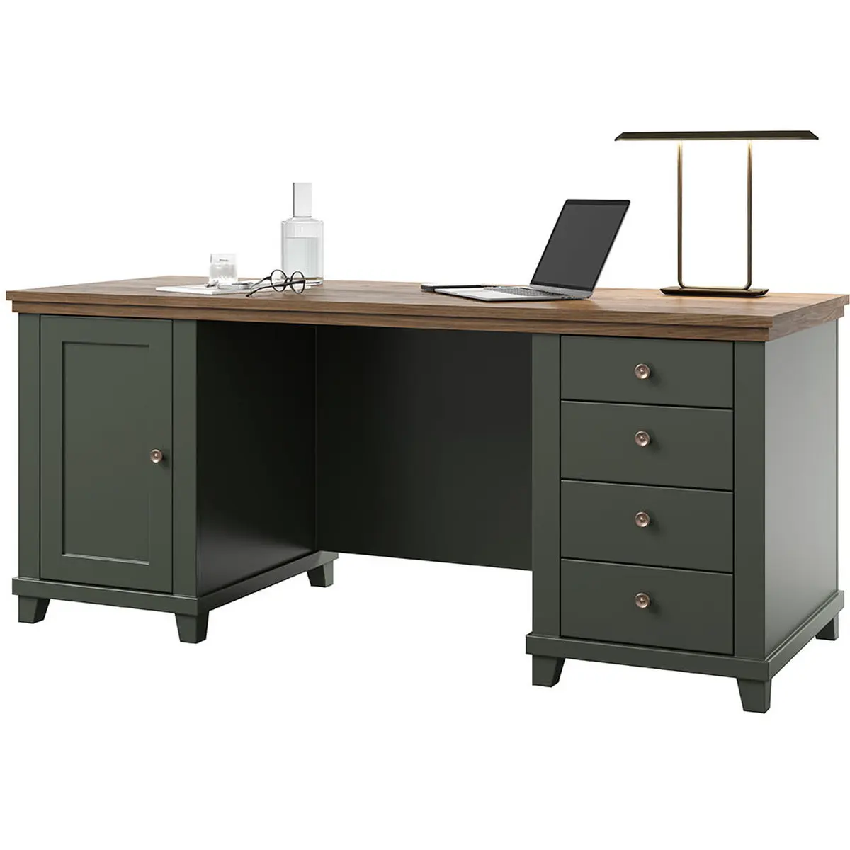 Письменный стол Helvetia Evora 24ZRJU07 (Green/Lefkas Oak) - 3