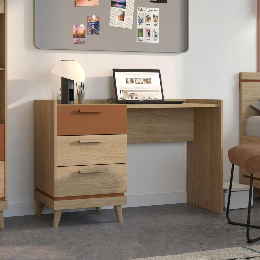 Письменный стол Helvetia Scandi 24D5OH03 (Oiled oak/Brick)