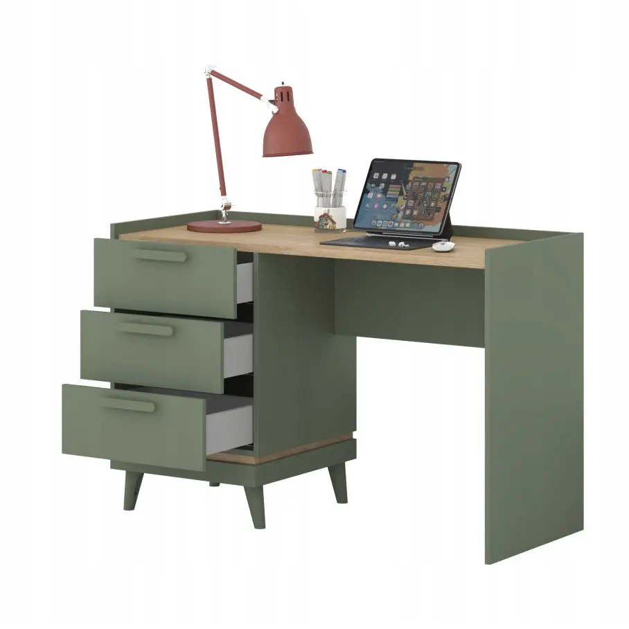 Masa de birou Helvetia Scandi 24GDOH03 (Faded green/Oiled oak) - 5