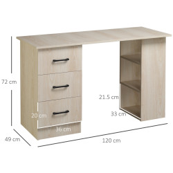 Masa birou Homcom 836-068V01ND (Natural) Thumb