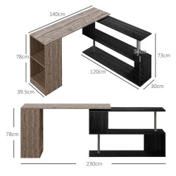 Письменный стол Homcom 836-072V00GY (Grey/Black) Thumb