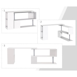 Masa birou Homcom 836-072WT (White) Thumb