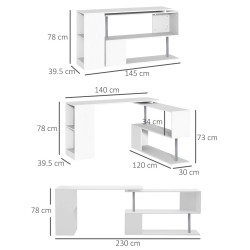 Masa birou Homcom 836-072WT (White) Thumb