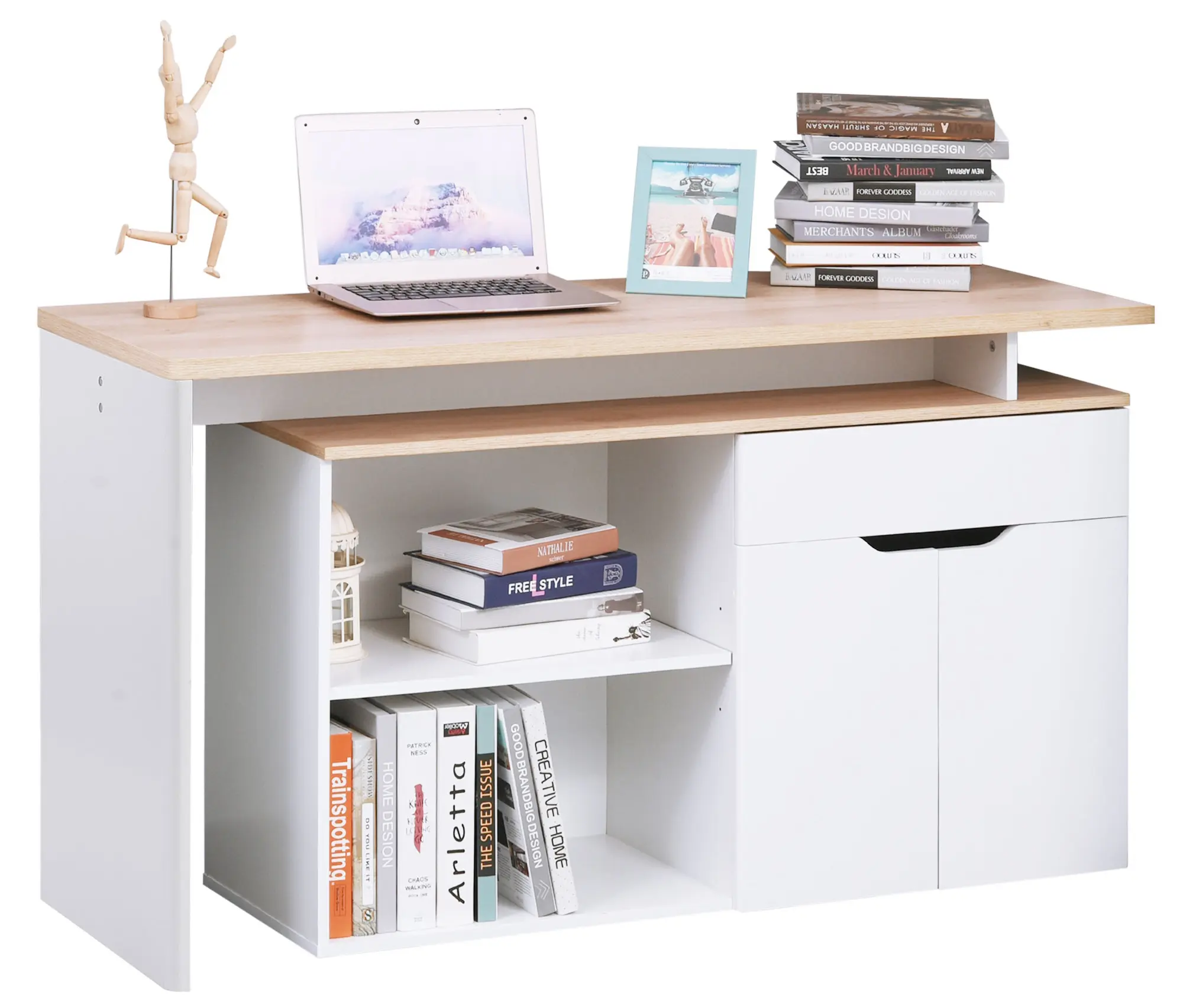Письменный стол Homcom 836-233V01 (White/Natural) - 2