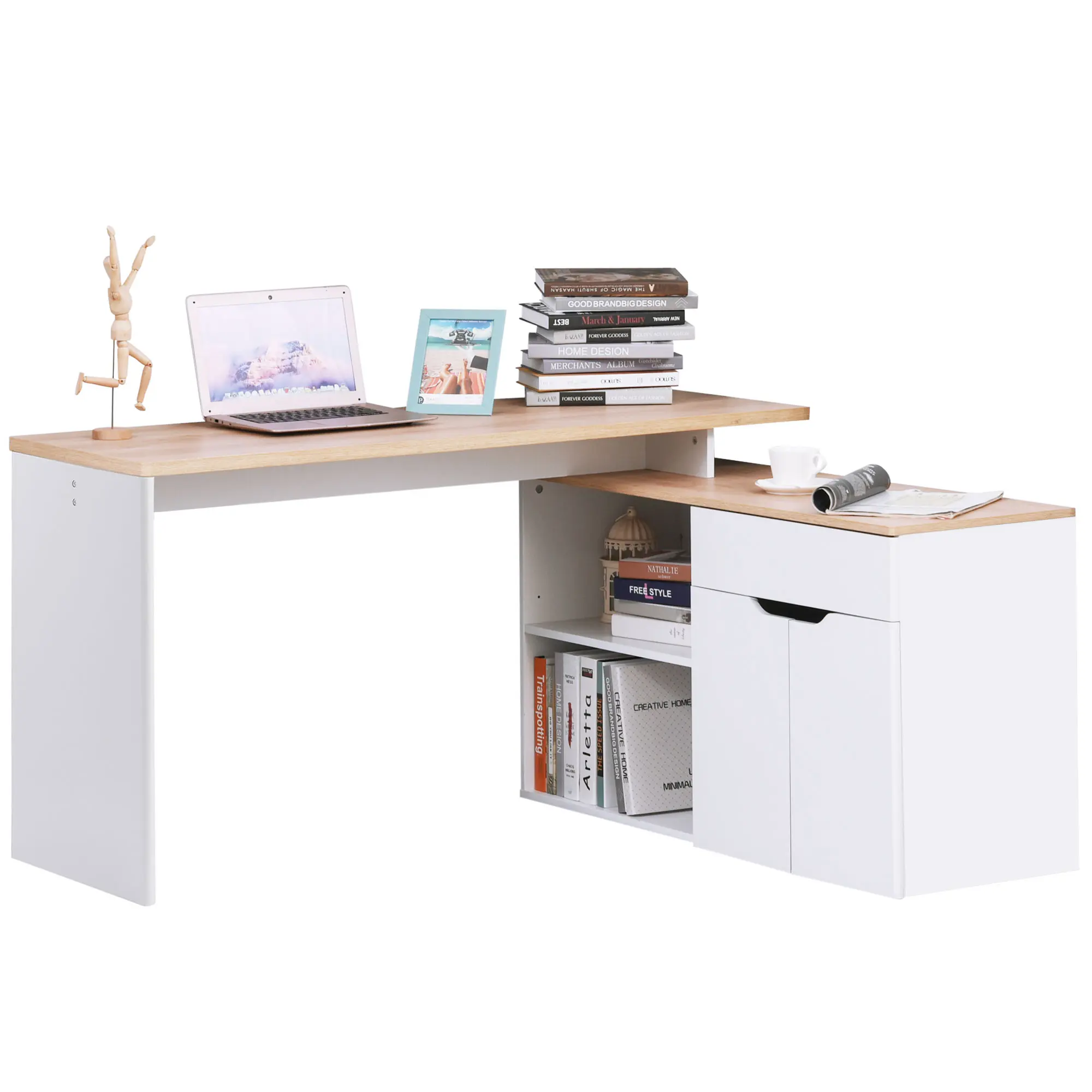 Письменный стол Homcom 836-233V01 (White/Natural) - 3