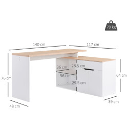 Письменный стол Homcom 836-233V01 (White/Natural) Thumb