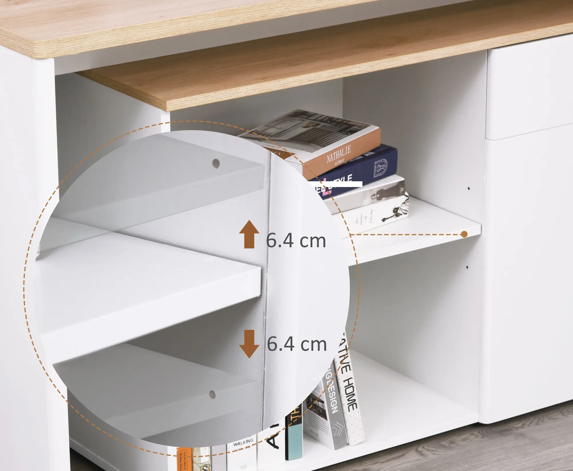 Письменный стол Homcom 836-233V01 (White/Natural) - 9