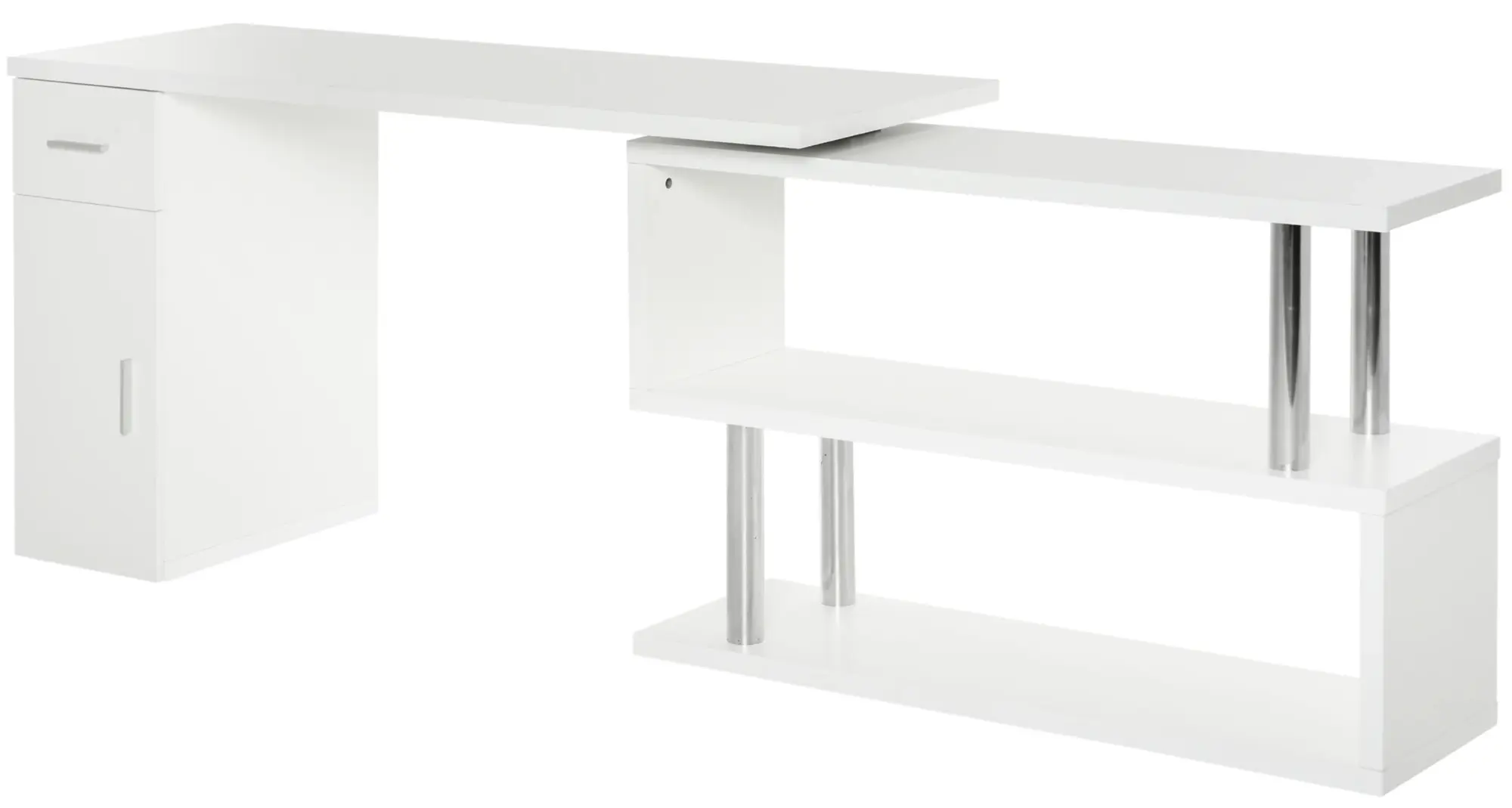 Masa birou Homcom 836-272WT (White) - 2