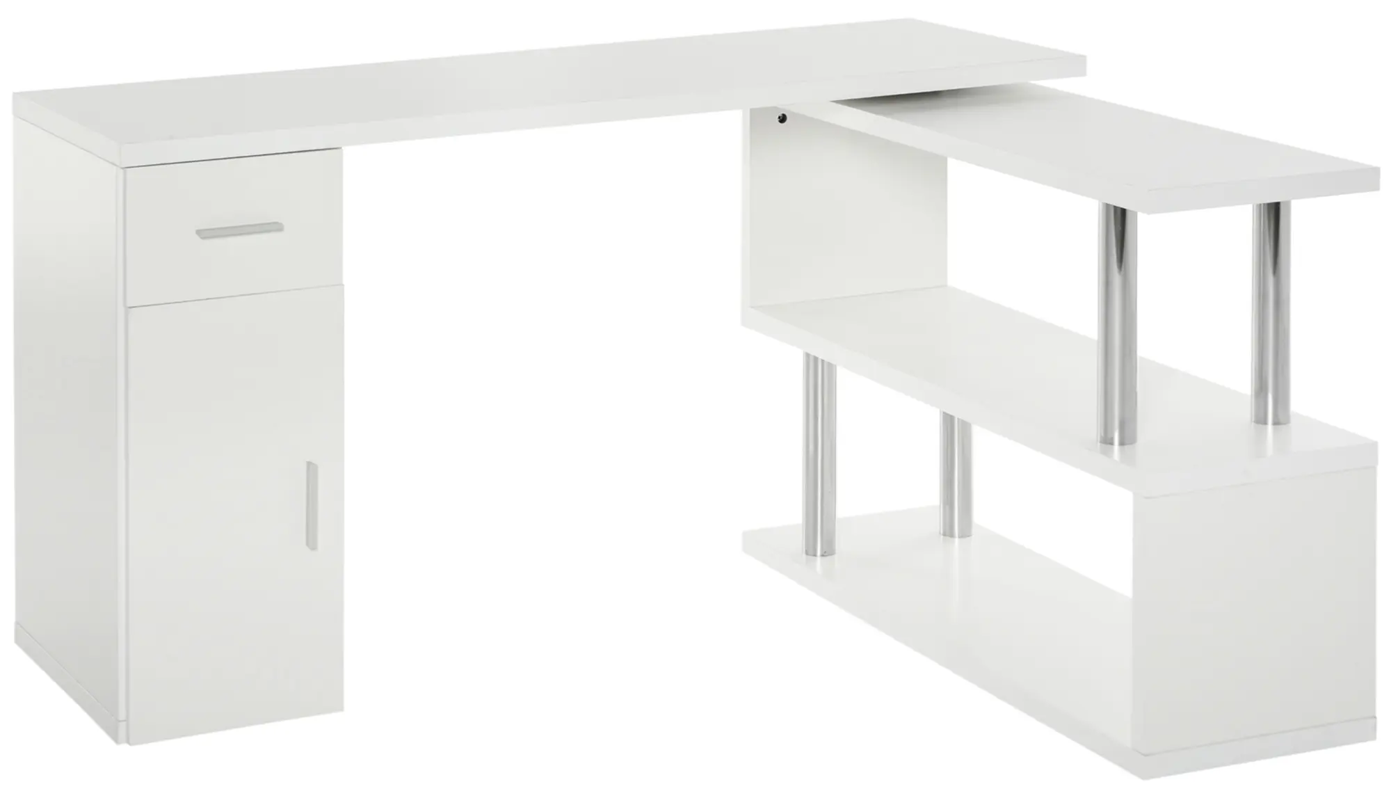 Masa birou Homcom 836-272WT (White) - 3