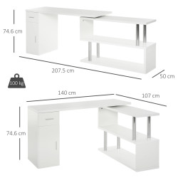 Masa birou Homcom 836-272WT (White) Thumb