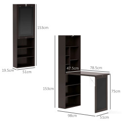 Masa birou Homcom 836-296V80BN (Brown) Thumb