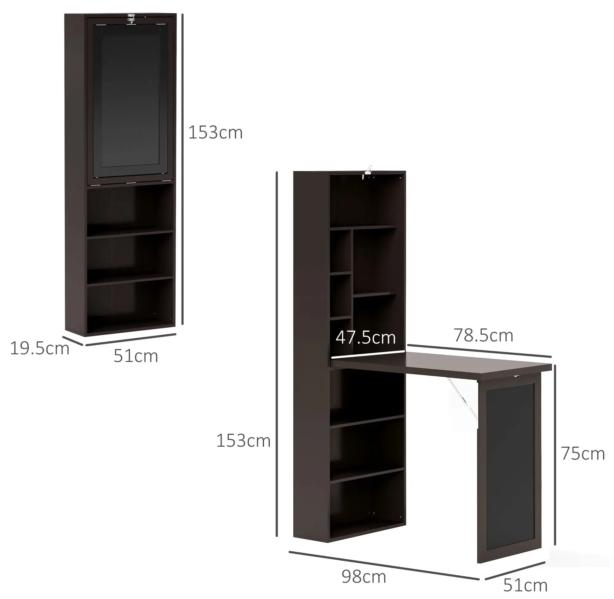 Masa birou Homcom 836-296V80BN (Brown) - 4